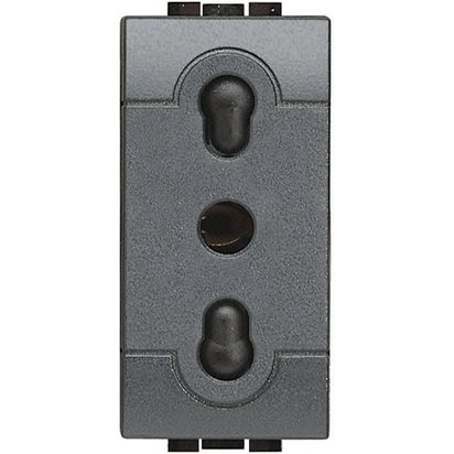 Bticino Living - Priza standard italian 2P+T, 10/16A, 1M, gama living, culoare antracit