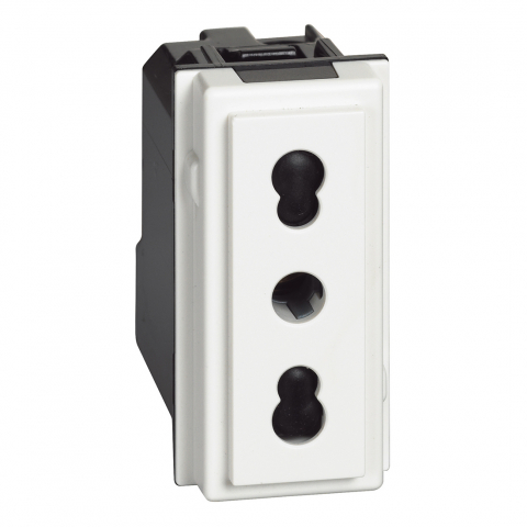 Prize si intrerupatoare - Priza standard italian 2P+T, 10/16A, 1M, gama living-now, culoare alb