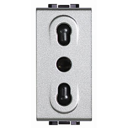 Bticino Light-tech - Priza standard italian 2P+T, 10/16A, gama light-tech, culoare titan