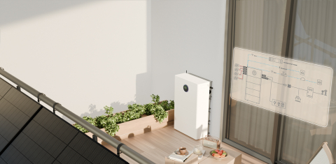 Kit Balcon - Sistem de balcon 3.84kWh, 1.76kW All-In-One GoodWe ESA-Athena - Trina  440W