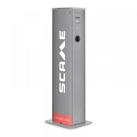 Statii incarcare auto - Statie incarcare vehicule electrice PILON, 2 prize TIP 2, 2x7.4 kW, RFID, 2xdisplay, 2xcontor energie, RCBO, intrerupator general.