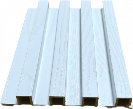 RIFLAJE Decorative - Panou decorativ- Riflaj WPC - Culoare Alb Fibra Lemn