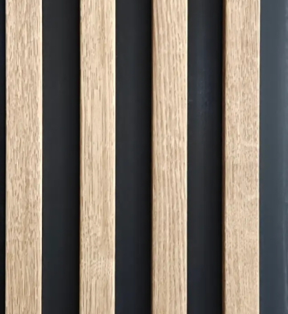 RIFLAJE Decorative - Panou decorativ- Riflaj WPC - Culoare Stejar cu Negru