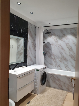 Placa Decorativa PVC-Lucioasa-Imitatie Marmura Alb Maro [1]