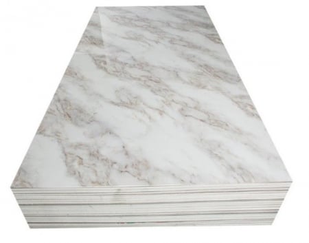 PLACI PVC LUCIOASE - Placa Decorativa PVC-Lucioasa-Imitatie Marmura Alb Maro