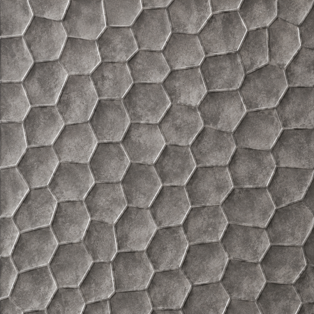 PLACI PVC LUCIOASE - Placa PVC -Geometric HoneyComb Gri Ciment - 1200*2700*4mm
