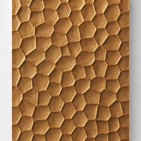 PLACI PVC LUCIOASE - Placa PVC -Geometric HoneyComb Auriu - 1200*2700*4mm
