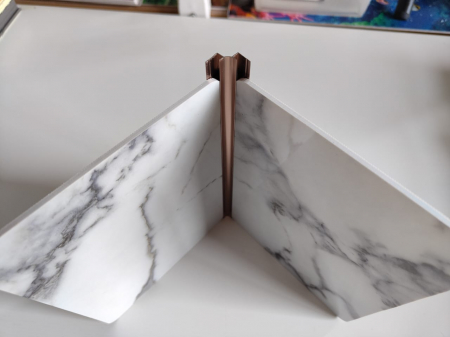 PROFILE ALUMINIU - Profil Aluminiu de imbinare - Colt Interior- pentru placa PVC 3mm