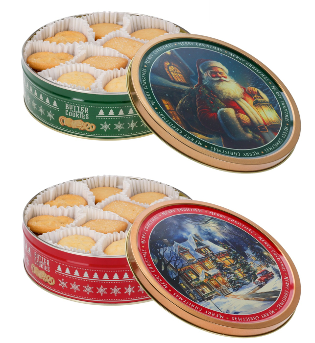 Biscuiți asortați în cutie metalică de Crăciun (340g) [2]