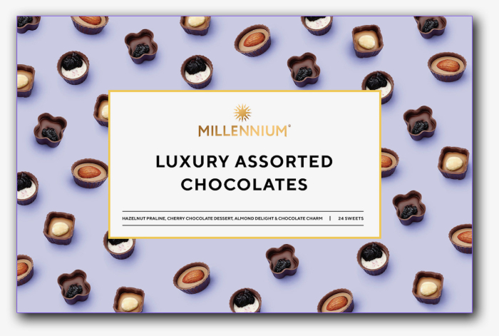 Bomboane asortate din ciocolată MILLENNIUM „Luxury” – ciocolată cu fructe și nuci,220g [1]