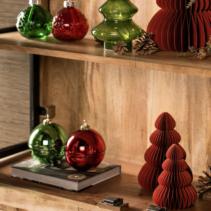 Bomboniera Glob de Crăciun „Ruby Bauble”, din sticlă, roșie, 13 cm [2]