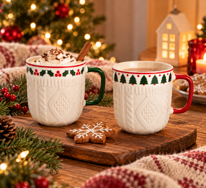 Cană “Winter Knit” din porțelan, 345 ml [2]