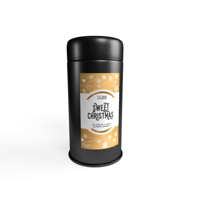 Ceai de Crăciun Sweet Christmas – plante și fructe cu portocală și grapefruit, în cutie metalică, 75g [1]