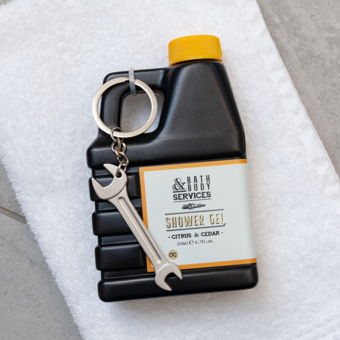 Gel de dus BATH and BODY SERVICES in forma de cutie de ulei +breloc [6]