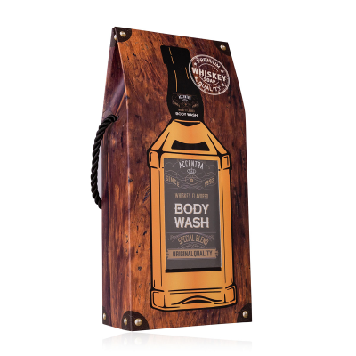 Gel de duș pentru bărbați Accentra Whiskey – 400 ml, în cutie cadou stil whisky [3]