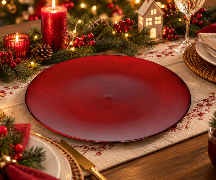 Platou decorativ de Crăciun «Christmas Red», 33 cm [4]