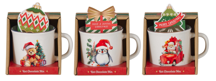 Set cadou „Joyful Moments” – cană decorativă cu ciocolată caldă pudră (20g) [1]