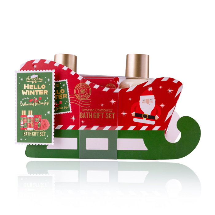 Set de baie Hello Winter – 4 produse, în ambalaj tip sanie festivă de Crăciun [1]