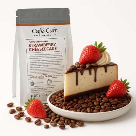 Cafea boabe Strawberry Cheesecake – 100% Arabica, 250g, Cafe Cult [2]