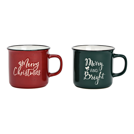 CRACIUN - Cană de Crăciun „Merry & Bright”, din ceramică stoneware, 285 ml, 2 modele asortate