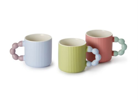 Cani si cesti - Cană din porțelan Joya, 300 ml – design colorat în relief, Cha Cult