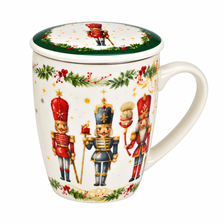 Cană pentru ceai «Nutcracker & Reindeer», cu capac și infuzor, 350 ml, 2 modele asortate [2]