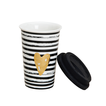Accesorii pentru ceai si cafea - Cana TO-GO “Gold Heart“ - Lines