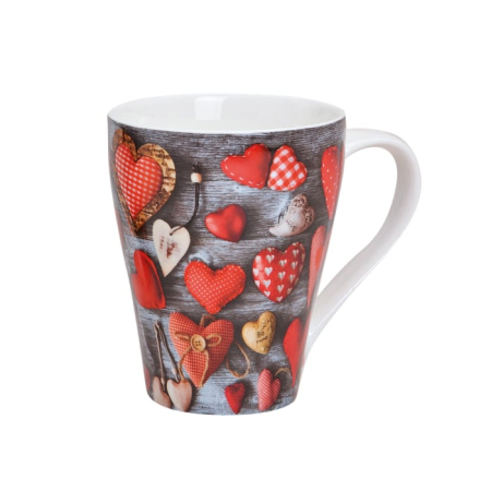 Cani si cesti - Cană Winter Hearts din porțelan, 300 ml – 3 modele
