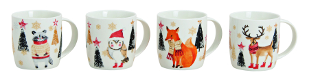 Wurm - Cană de Crăciun Xmas Animals, porțelan, 300 ml – 4 modele
