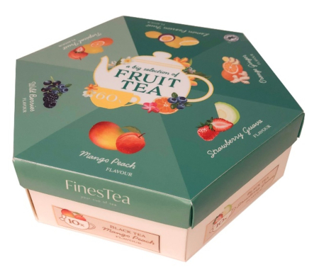 Ceai & Cafea - Hexagon Tea Box – Selecție 6 sortimente ceai negru premium, 90g
