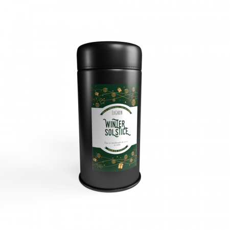 Ceai de Crăciun Winter Solstice – cu condimente de iarnă și rodie caramelizată, în cutie metalică, 75g