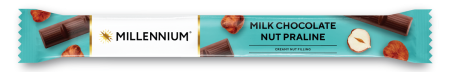 Ciocolată - Ciocolată cu lapte și praline de nuci, Millenium, 38g