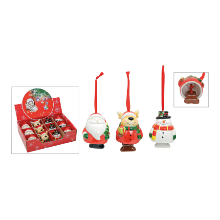 Casă & Decorațiuni - Clopoțel de Crăciun „Jingle Friends”, din ceramică, 6 × 8 × 5 cm, 4 modele asortate