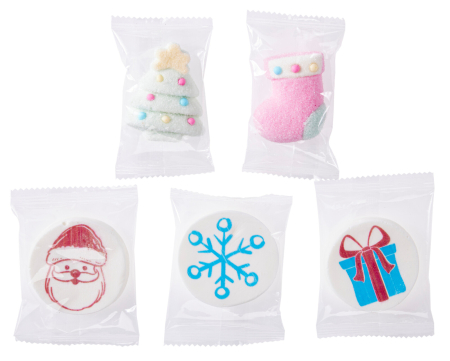 Dulciuri si Delicatese - Coșuleț festiv de Crăciun cu bezele moi – Santa's Marshmallow Basket, 80g
