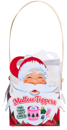 Dulciuri si Delicatese - Coșuleț festiv de Crăciun cu bezele moi – Santa's Marshmallow Basket, 80g