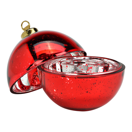 CRACIUN - Bomboniera Glob de Crăciun „Ruby Bauble”, din sticlă, roșie, 13 cm