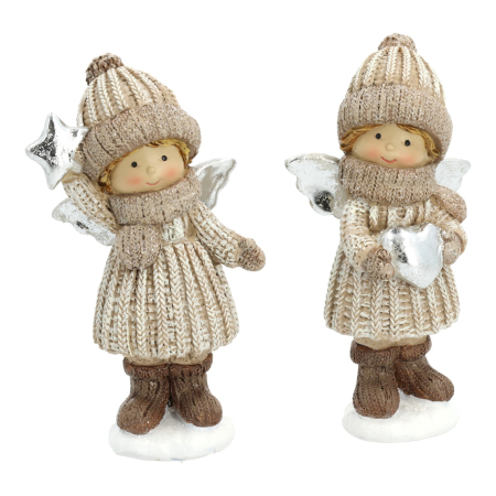 CRACIUN - Figurină decorativă de Crăciun „Little Winter Angels”, 12 cm, 2 modele asortate