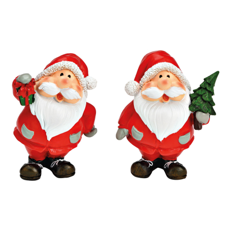 CRACIUN - Figurină decorativă Moș Crăciun „Jolly Santa”, 10 cm, 2 modele asortate