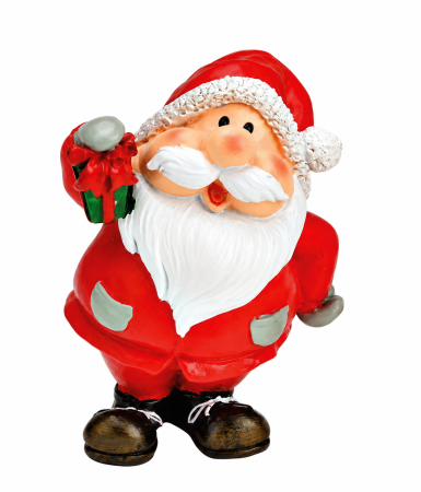 CRACIUN - Figurină decorativă Moș Crăciun „Jolly Santa”, 10 cm, 2 modele asortate