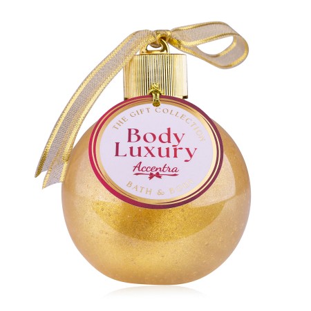Sare si confetti de baie - Gel de duș și baie Body LUXURY, în glob auriu, Vanilie – 240 ml