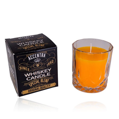 Parfumul casei - Lumânare parfumată Accentra Whiskey – Pahar de whisky, aromă condimentată, 360 g