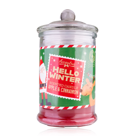 Parfumul casei - Lumanare parfumata “HELLO WINTER”, recipient de sticla, 15 x 8 cm