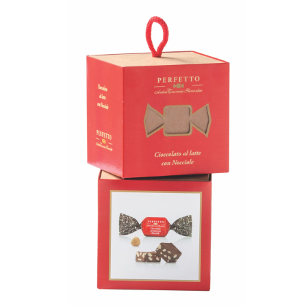 Dulciuri si Delicatese - Perfetto Cubotto - Praline de ciocolata cu lapte si alune - cutie 100g