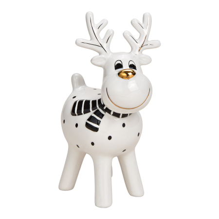 CRACIUN - Ren decorativ de Crăciun „Winter Moose”, din ceramică, 14 cm