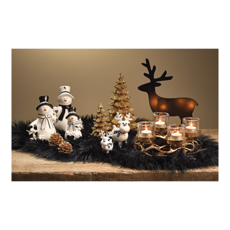 CRACIUN - Ren decorativ de Crăciun „Winter Moose”, din ceramică, 14 cm