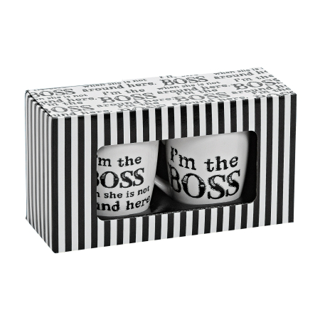 Cani si cesti - Set 2 căni BOSS Couple din porțelan, 2x250 ml in cutie