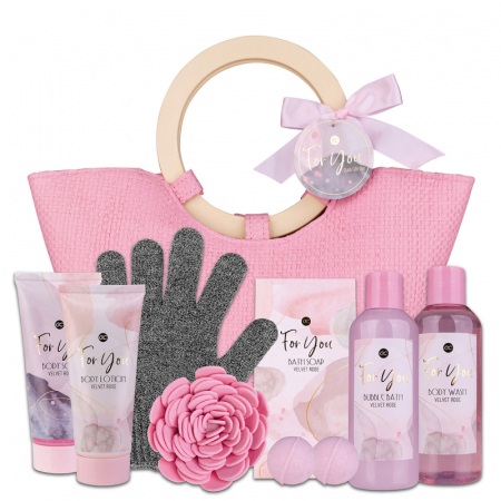 Cosmetice pentru dus si baie - 6057565AM-Badeset-PINK-ROSE-in-Handtasche-I1-221028123359_800x800