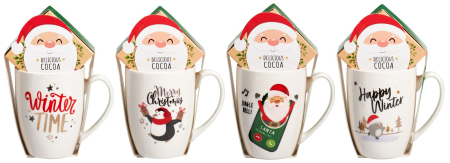 Set cadou „Santa’s Treat” – cană decorativă cu bomboane din glazură cu cacao (40g)