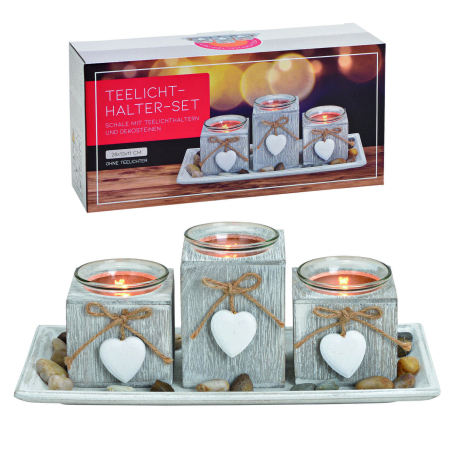 Cadouri pentru (A)CASA - Set deco cu 3 suporti de lumanari