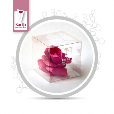 Cadouri cu gust - Trandafir de ciocolata alba Cristal, hand-made, 60g, Karilla Flowers